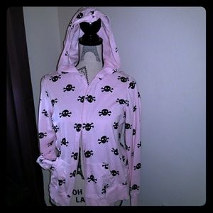 Pink amd black skull sweatshirt